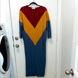 Colorblock Maxi Dress NEW Size Small
